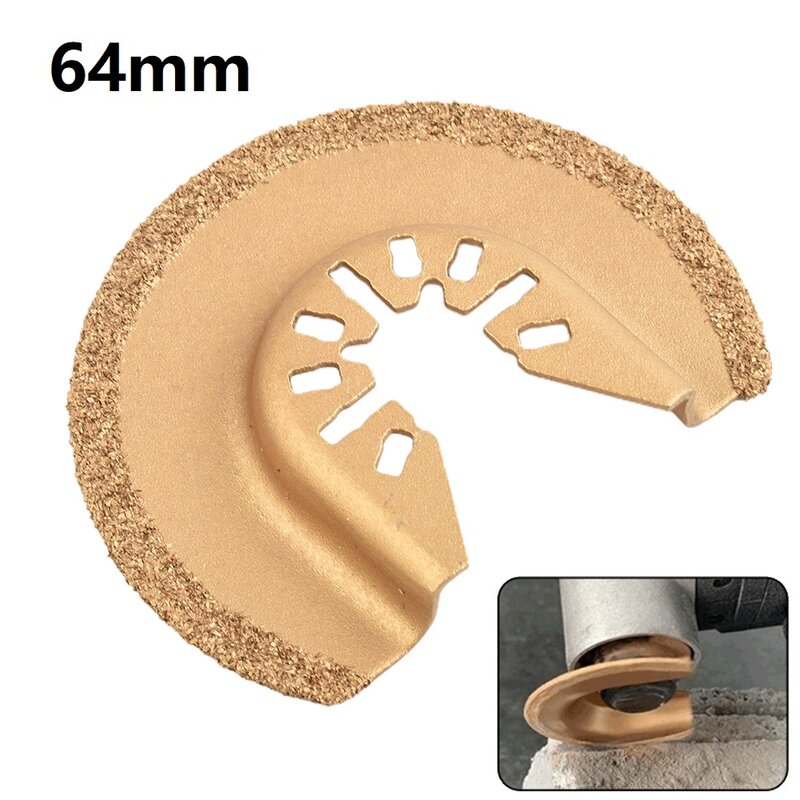 1pcs 64mm Diamond Tungsten Carbide Oscillating Saw Blade Tile Concrete Stone Multifunctional Cutter Power Tools Accessories