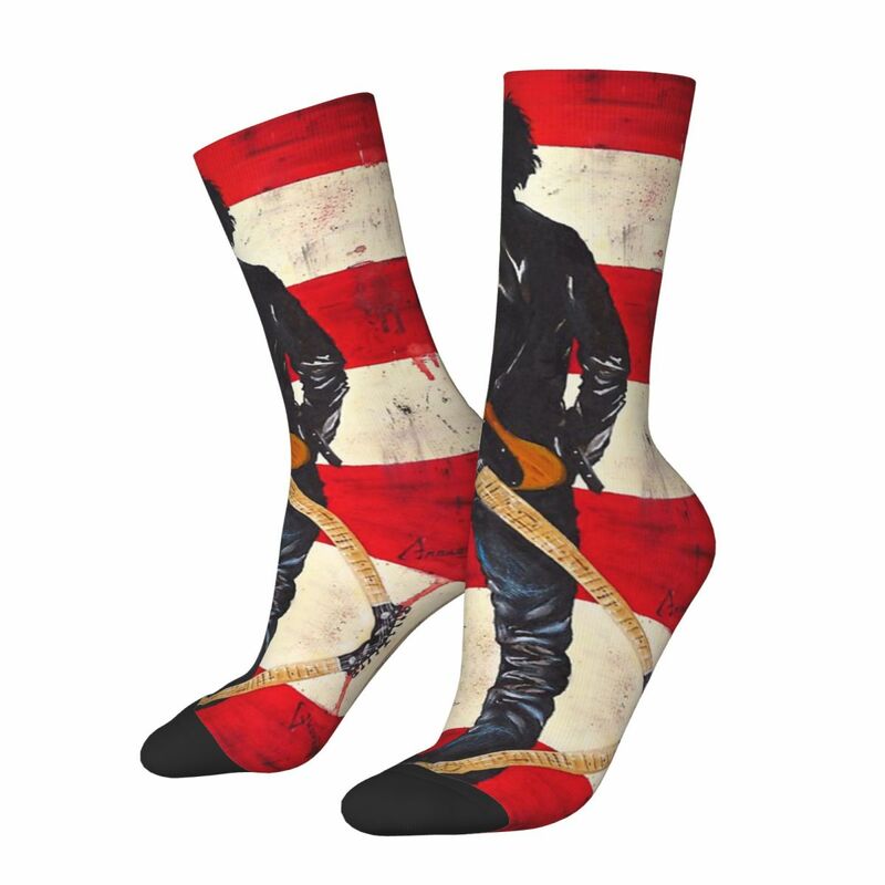 Bruce springsteen ถุงเท้าถุงน่องดูดซับเหงื่อฮาราจูกุชุดถุงเท้ายาวทุกฤดูสำหรับของขวัญคริสต์มาสยูนิเซ็กซ์