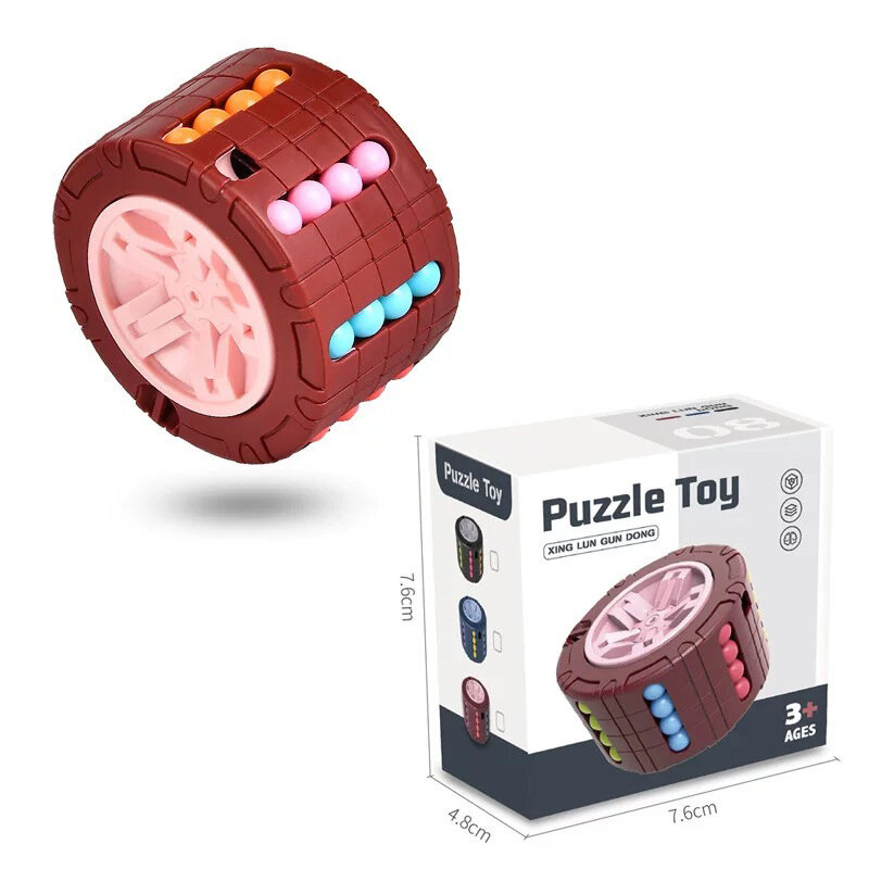 Rotating Magic Beans Cube Fingertip Fidgets Toy Kids Adults Stress Relief Spin Bead Puzzles Children Education Intelligence Game