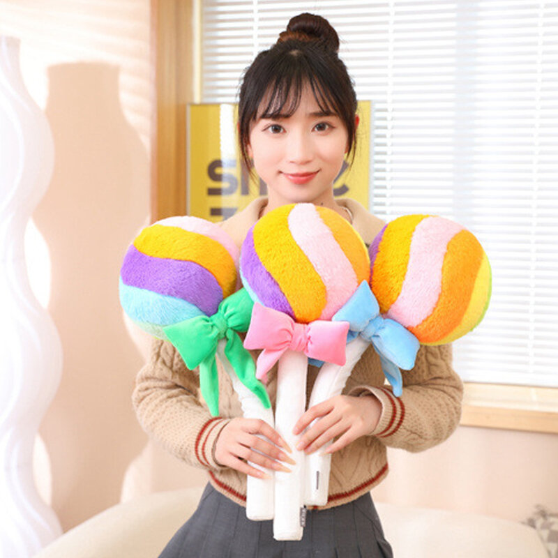 Color Lollipop Plush Toy Stuffed Candy Doll Girl Bedroom Cushion Funny Game Props Pillow Birthday Gift