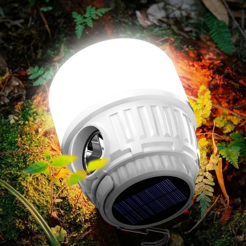 Solar Garden Lamps Portable LED Outdoor Solar Lights Camping Rechargeable Outdoor Hanging Garden Lamps with Phone Charging