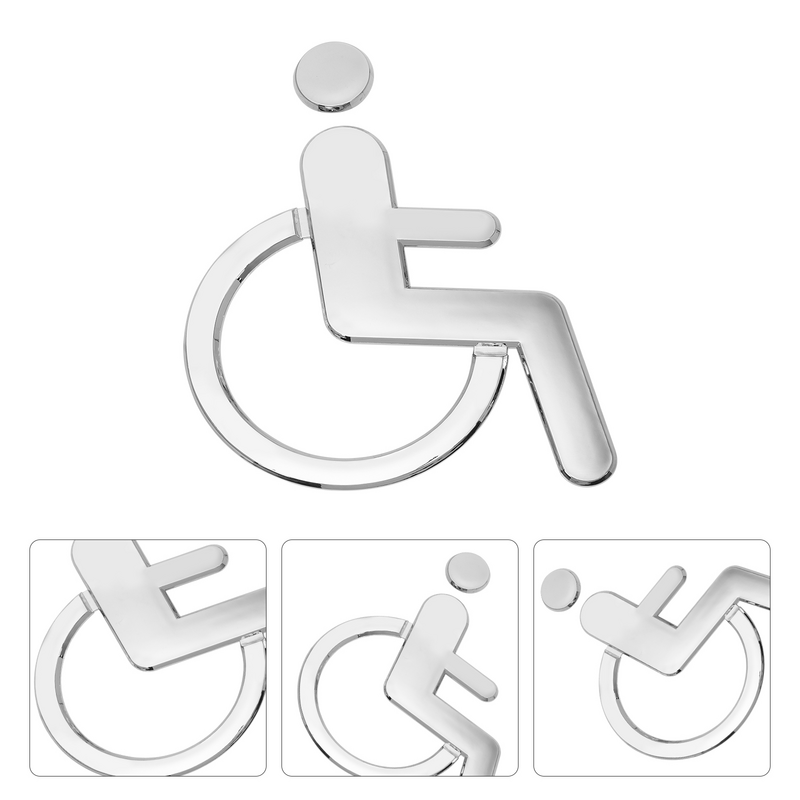 Tanda cacat pelat emblem kamar kecil Toilet kursi roda khusus Abs untuk kamar kecil