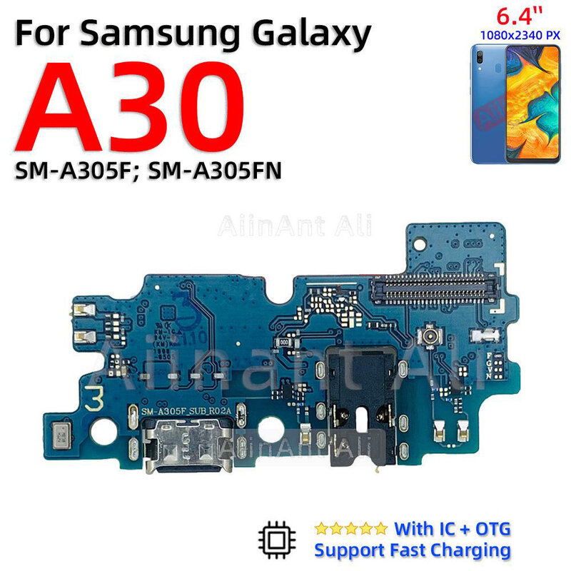 AiinAnt pengisi daya USB cepat, suku cadang 5G untuk Samsung Galaxy A30 A30s A31 A32 A32 A33 A34 A40 A40s A41 A42 4G