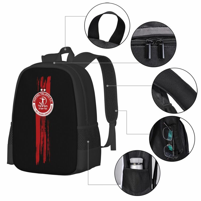 Hapoel Tel Aviv Travel Laptop Backpack, Business College School Computer Bag Gift for Men & Women