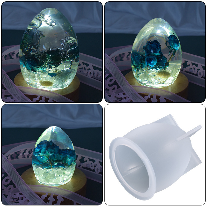 3d cristal resina epóxi molde grande ovo forma molde céu estrelado bola pêndulo mesa luz da noite silicone molde jóias fazendo diy artesanato