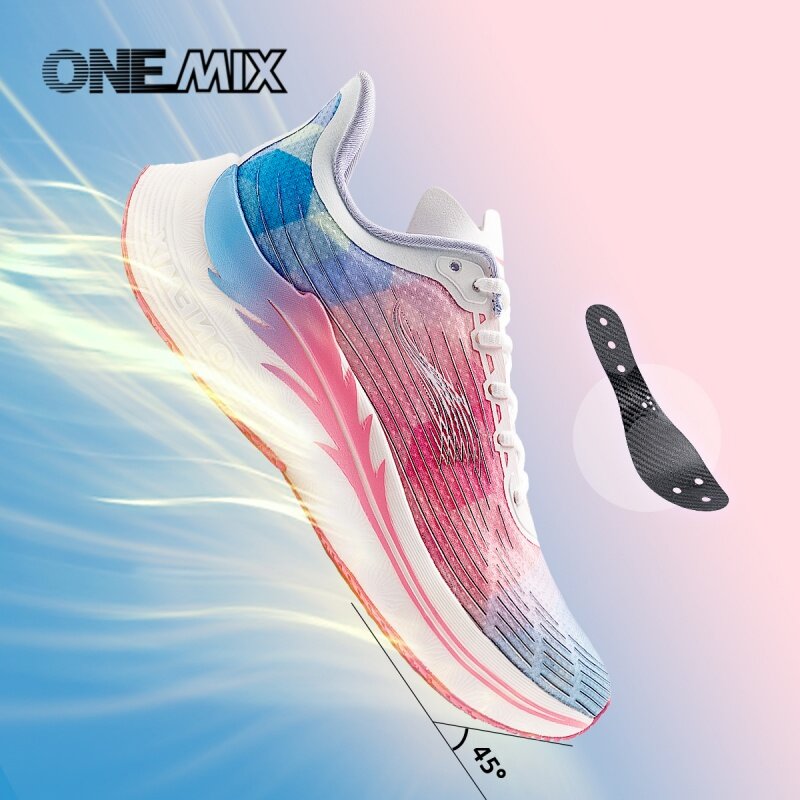 ONEMIX 2023 Walking Shoes for Outdoor Male Sneakers Carbon Plate Running Shoes for Men Shock Absorption Breathable Sports Shoes
