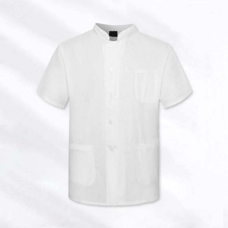 Premium Unisex Stand kragen Koch uniformen mit zweireihigen Design Patch Taschen ideal für Restaurant Bäckerei Kellner