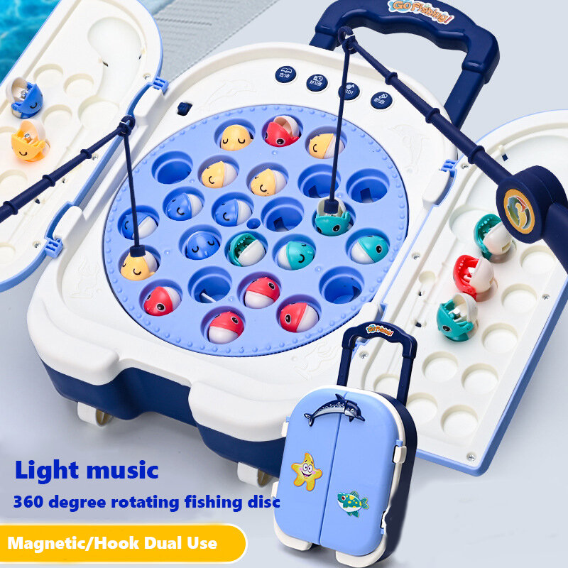 Montessori mainan memancing magnetik kartun laut, permainan memancing musikal kognisi hidup orang tua-anak hadiah interaktif