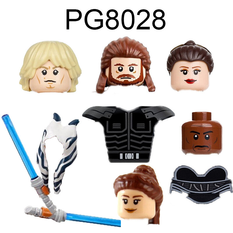 PG8028 SW personajes de la serie de películas, Mini bloques de construcción ensamblados, figuras de acción de plástico ABS para niños, juguetes educativos