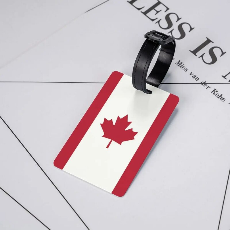 Etiquetas de equipaje personalizadas con bandera de Canadá para maletas, etiquetas de equipaje de patriotismo de moda, etiqueta de identificación de cubierta de privacidad