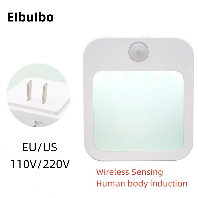 EIbuIbo Night Light Motion Senso Com Luz LED UE Plug Light Crianças Night Light Mesa de cabeceira Quarto Luz noturna sem fio
