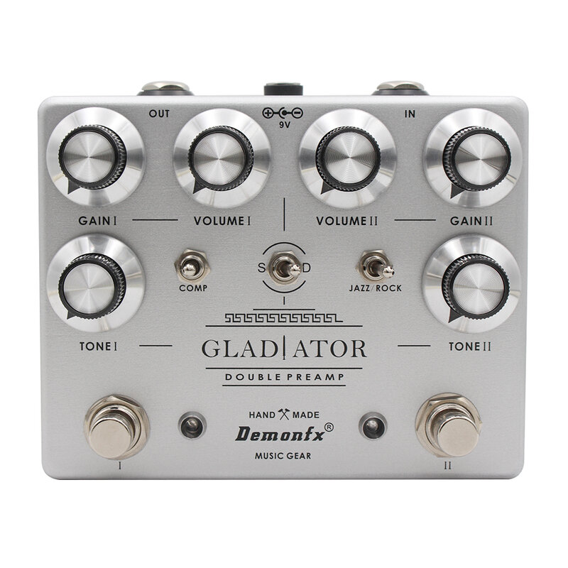 Glamdio Pedal de efecto de guitarra, distorsión Overdrive Demonfx, Gladiador, preamplificador Dual Overdrive con True Bypass