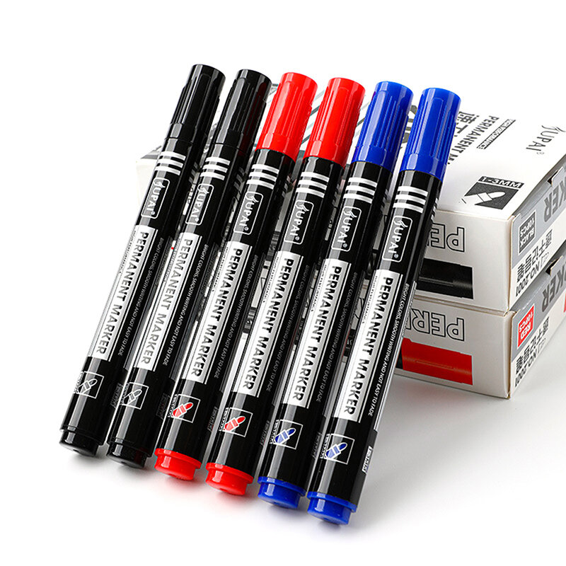 Caneta marcador à prova dwaterproof água óleo permanente ponta dupla 2.8mm nib preto azul vermelho arte marcador canetas papelaria escritório escola