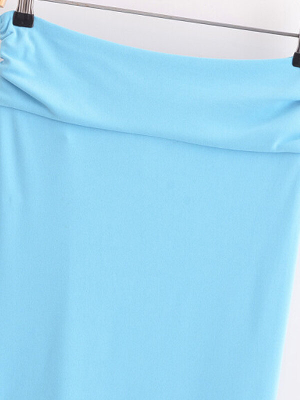 Kobiety letnia sukienka typu Wrap spódnice 2024 moda solidna boczna kokarda ze sznurkiem kobieca elegancka spódnica do połowy łydki