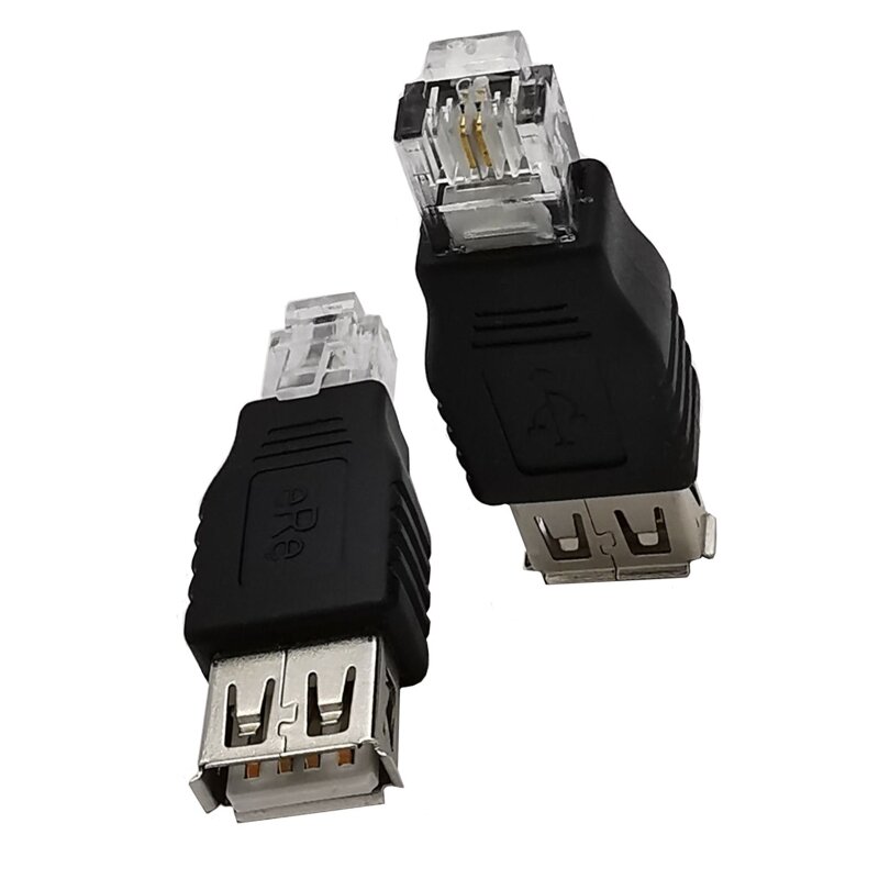Adaptor USB A Jantan RJ11 Konektor 6P2C Transfer USB Steker Jaringan LAN Konverter Lan Ethernet