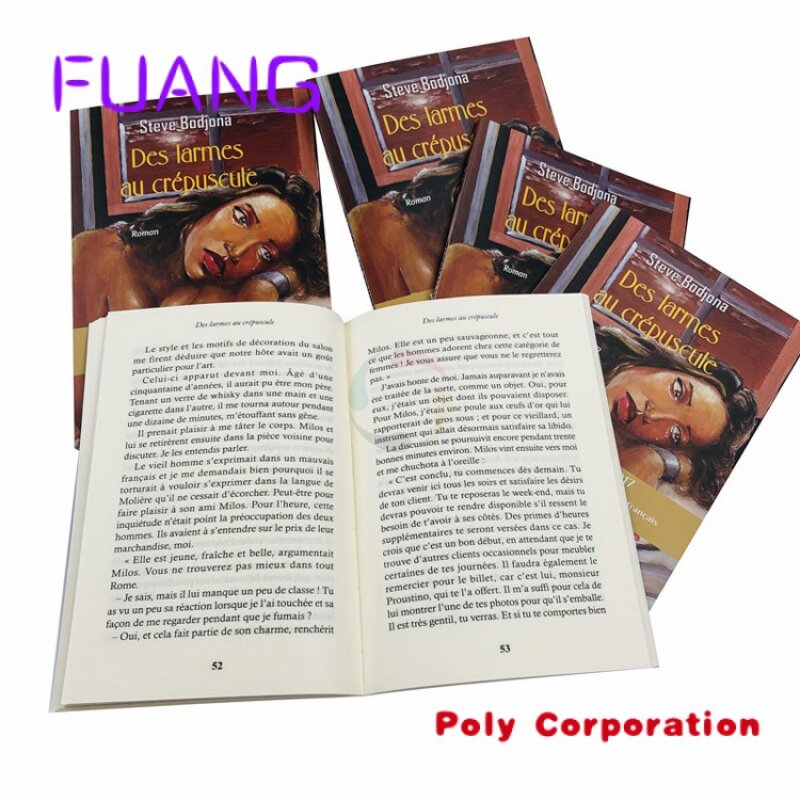 Custom cheap full color China softcover perfect binding novel paperback book printing soft covers