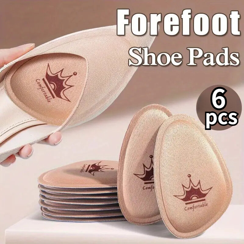 2/6PCS Non-slip Crown Forefoot Pads Women Cushion Pain Relief Foot Care Pad High Heels Half-size Insert Shoe Sole Foot Insoles