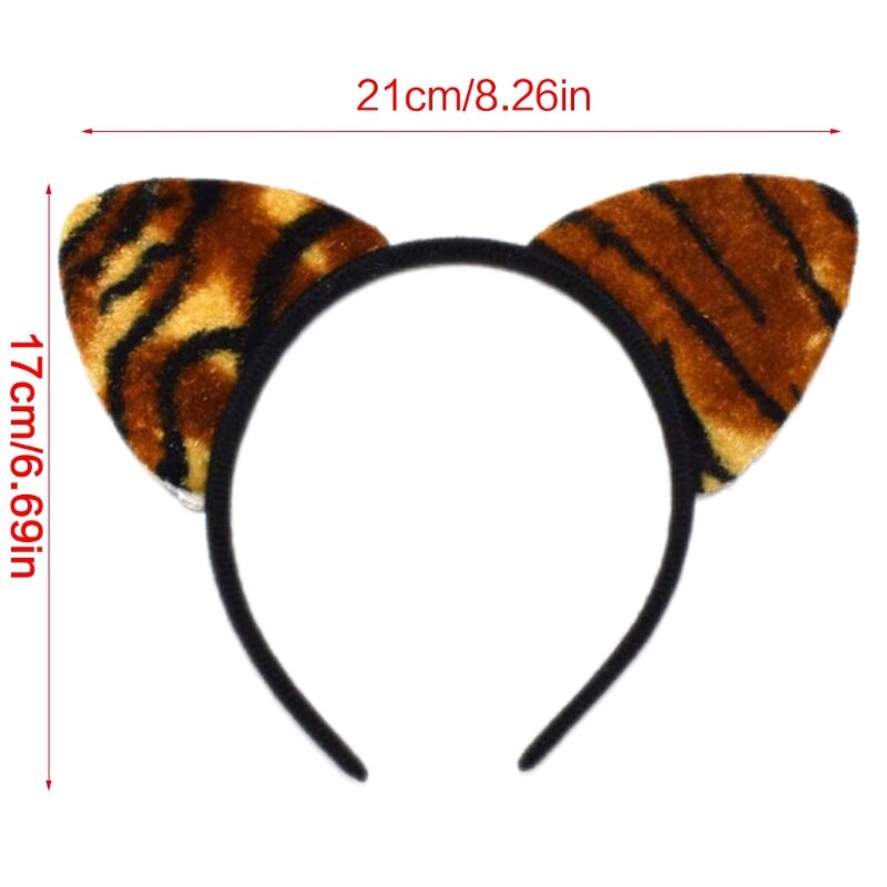 Bandeau d'oreille léopard pour chat, cerceau pour cheveux d'animaux, imprimé vache, tigre, cerceaux pour fête nuit, Anime