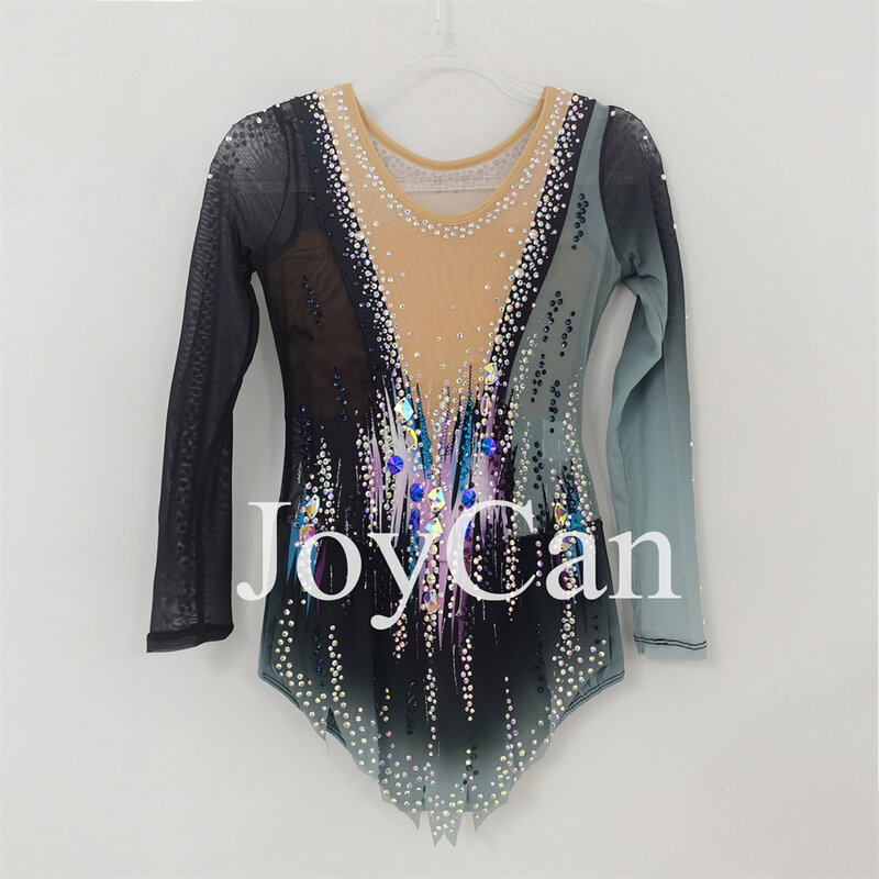 Joycan-女の子と女性のためのラインストーン体操ボード、スパンデックス、エレガントなダンスウェア、紫、競技