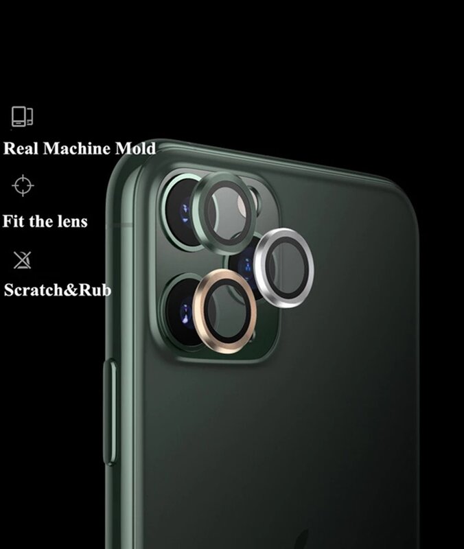 Protector de lente de cámara para iPhone 15 Pro Max, anillo de Metal, Protector de pantalla de vidrio para iPhone 12 13 14 Pro Max, tapa protectora