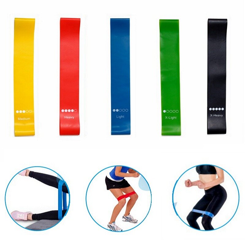 5 teile/satz Yoga Widerstand Gummibänder Bodybuilding Gummibänder Pilates Übung Workout Bands Expander Gürtel Fitness geräte