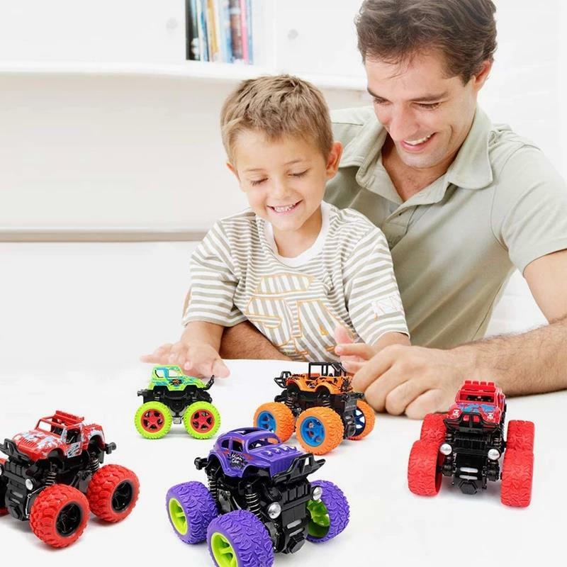 Coche de juguete de inercia para niños, vehículo todoterreno de tracción en las cuatro ruedas, coche de ingeniería resistente a las acrobacias, modelo de simulación