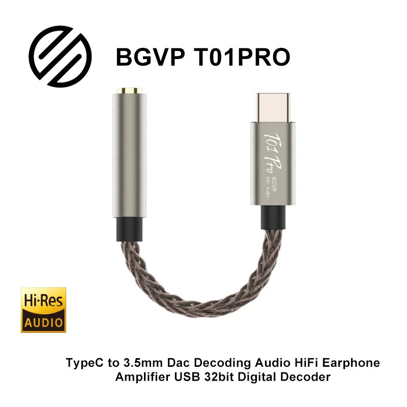 BGVP T01s dekoder Dac Audio słuchawki hi-fi wzmacniacz USB typu c do 2.5/3.5/4.4mm Adapter gniazda Jack 32bit cyfrowy dekoder AUX konwerter