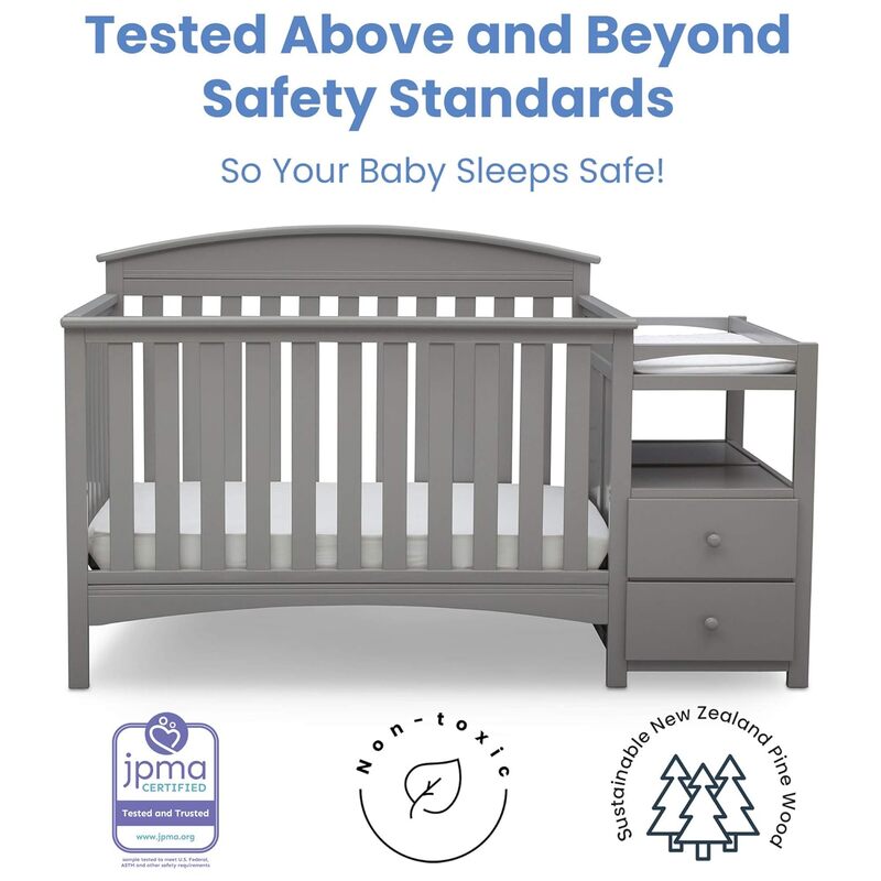Abby Convertible Crib and Changer, Grey
