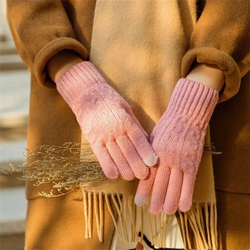 Теплые трикотажные перчатки, модные ветрозащитные перчатки для сенсорных экранов, велосипедные перчатки для вождения, перчатки с защитой от холода, перчатки для активного отдыха