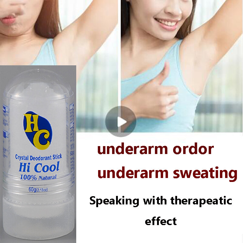 Desodorante antitranspirante para el cuidado del cuerpo, piedra antitranspirante, cristal de aluminio, axilas