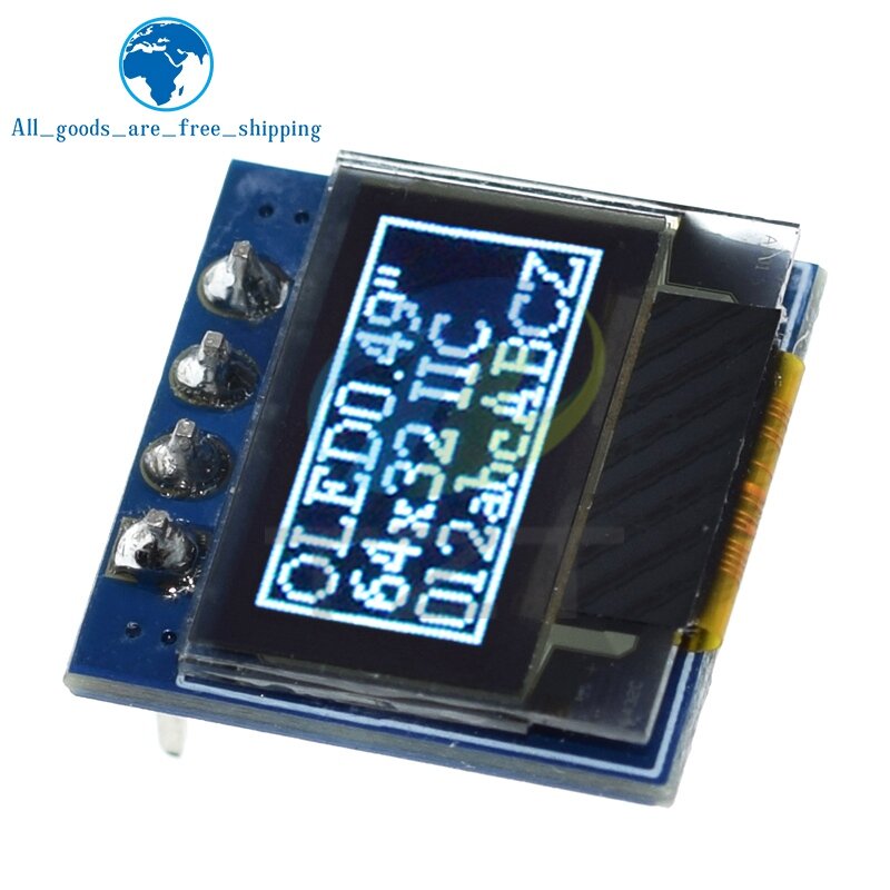 TZT-pantalla OLED de 0,49 pulgadas, módulo LCD blanco de 0,49 pulgadas, 64x32, interfaz I2C IIC, controlador SSD1306 para Arduino AVR STM32