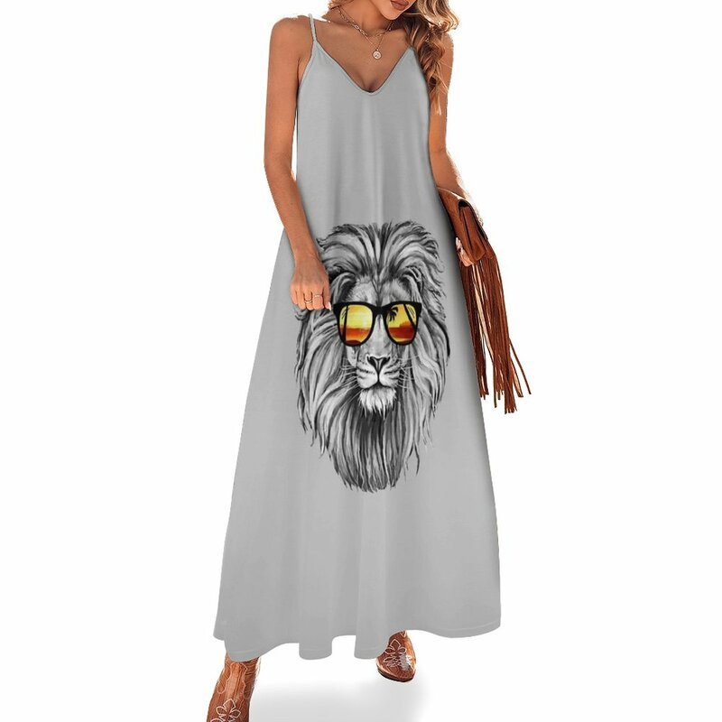 New Summer Lion Sleeveless Dress long dress women summer long sleeve dress Women's evening dress elegant dresses for women