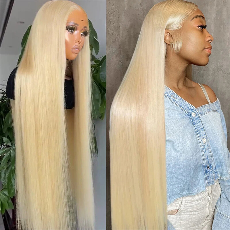 13x4 Human Hair Wigs For Women Brazilian Human Hair HD Transparent Bone Straight Lace Frontal Wigs Straight Hair Glueless Wigs