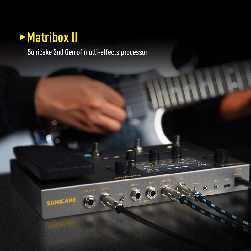Sonicake Matribox II EU US 플러그 기타 베이스 앰프 모델링 멀티 이펙트 프로세서, 익스프레션 페달 FX 루프 MIDI 스테레오 USB 포함
