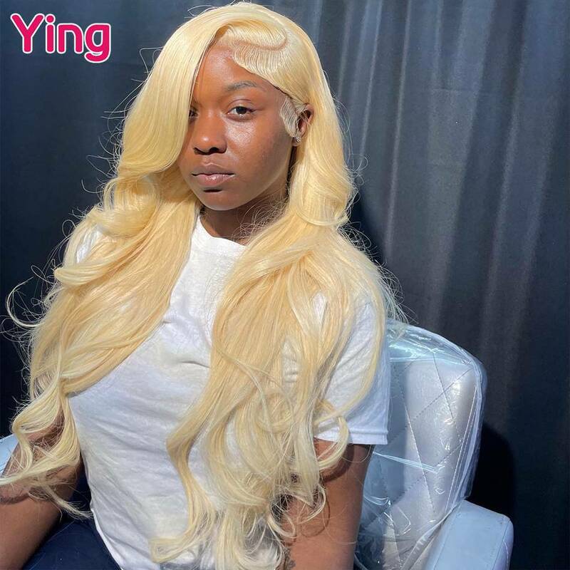 Ying Orange Pink Colored 200% Body Wave 13x4 Lace Frontal Wig PrePlucked With Baby Hair 13x6 Transparent Lace Front Wig 34 Inch