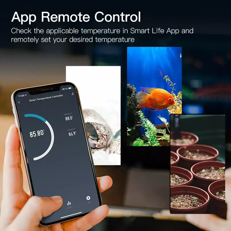 Termostato de Temperatura Digital, Tomada, Aquecimento, Modo de Refrigeração, Carboy Aquarium, Controle Doméstico, Wi-Fi, Tuya Smart Life App