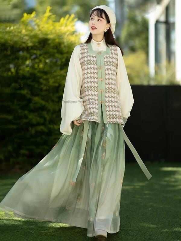 China Mulheres Hanfu Ming Dynasty Pipa Sleeve Melhorado Chinês Tradicional Vestuário Daily Hanfu Ancient Princess Suit Melhorado