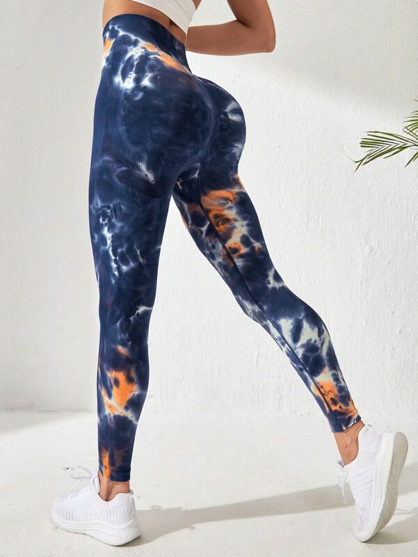 Tie Dye Seamless Leggings Women for Gym Yoga Pants Push Up Workout Sports Leggings  High Waist Tights Ladies Fitness Clothing