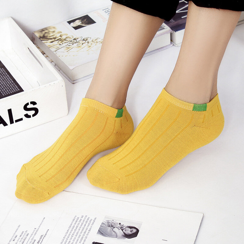 5 Pairs Women Top Quality Short Ankle Socks Set 10 Pieces Candy Colors Boat Socks Fashion No Show Invisible School Sock Slippers