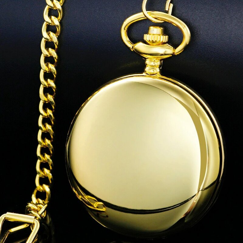 Reloj de bolsillo de cuarzo dorado de lujo para hombres y mujeres, reloj FOB de bolsillo de collar Vintage de alta calidad, regalo exquisito CF1511