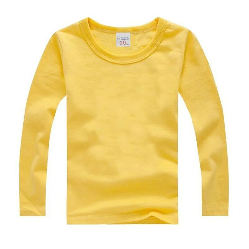 Magliette a maniche lunghe per ragazzi per bambini primavera autunno T-shirt di colore puro cotone 1 -15T abbigliamento per bambini neonate top Tees Clothes