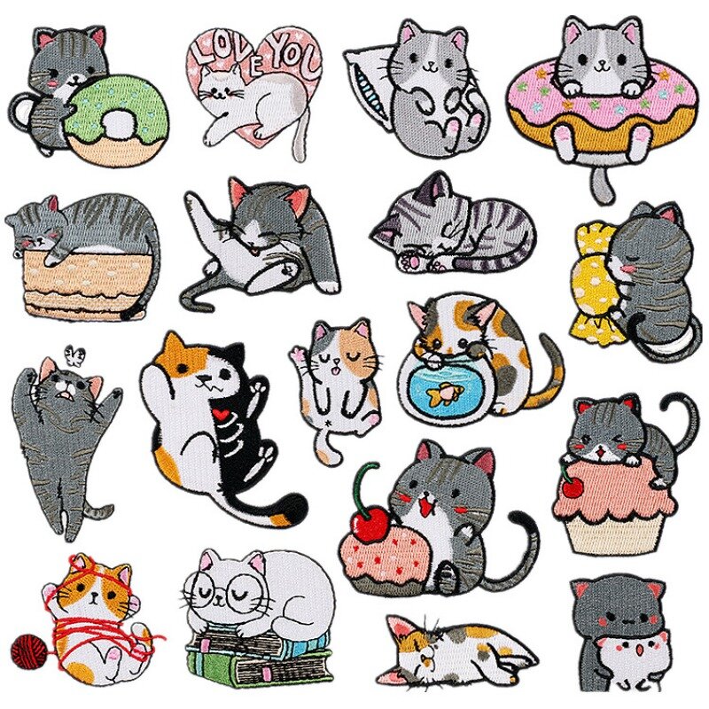 New Cartoon Animal Character Star Embroider Fabric Patch DIY Label Heat for Cloth Hat Bag Jeans Backpack Fast Iron Sew Adhesive