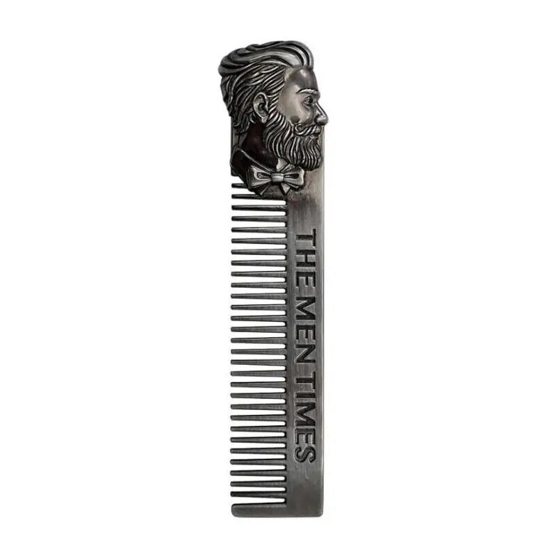 Gentelman-peine de Metal de acero inoxidable para hombre, herramienta de peinado para Barba, 1 unidad