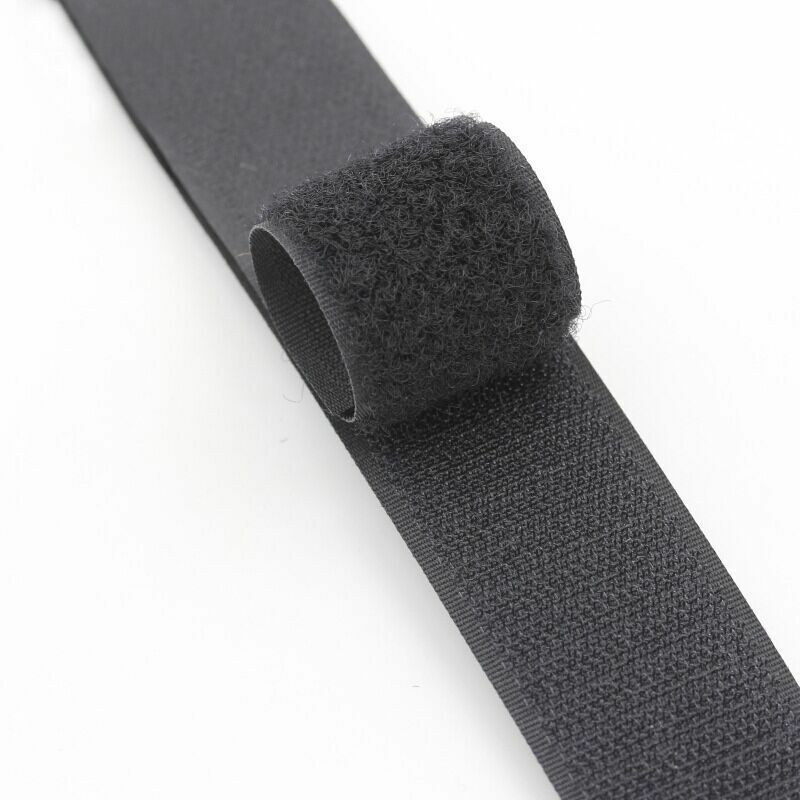 Gancho de cinta adhesiva de bucle sin pegamento, accesorios de tiras de costura, cinta mágica, color blanco y negro, 16-150mm, 1 metro por par