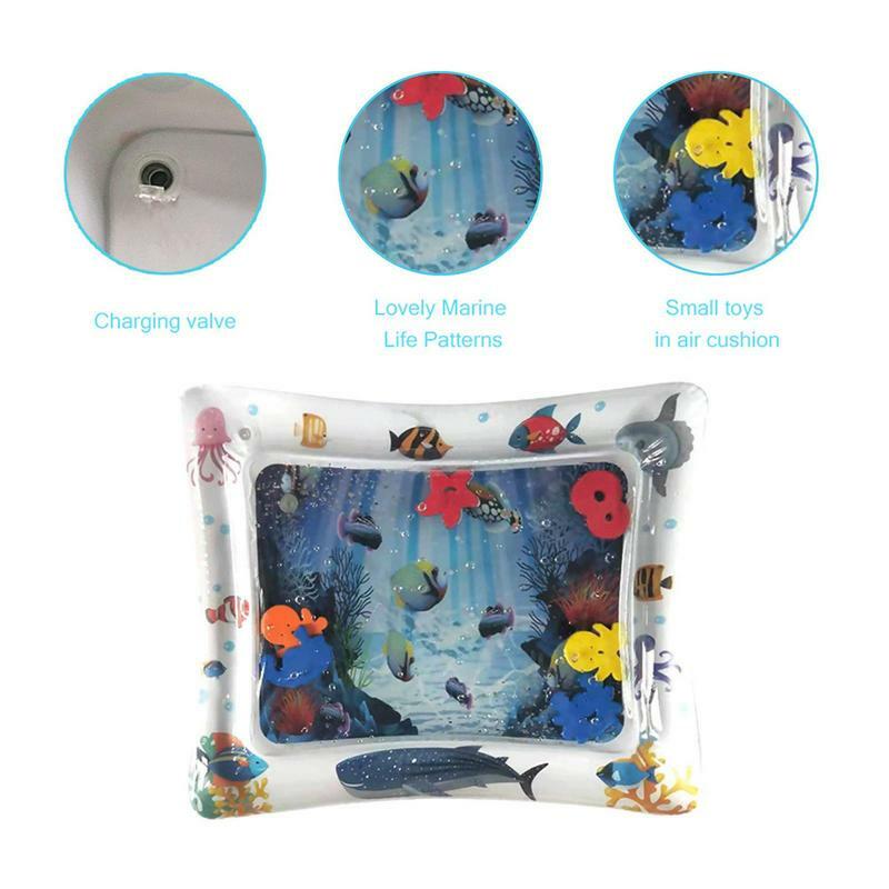 Colchoneta de agua inflable para niños pequeños, juguete educativo de PVC para desarrollo temprano, almohadilla de agua para Barriga