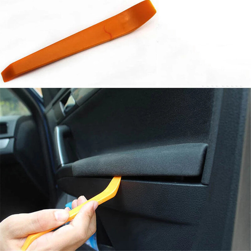 ชุดอุปกรณ์กำจัดพลาสติกสำหรับตกแต่งประตูรถเครื่องมือถอดใบมีดออกด้านในรถ