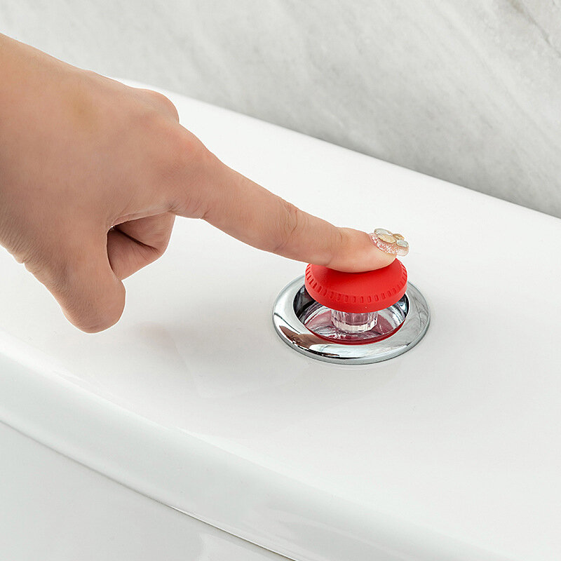 1Pc Toilet Drukknop Handvat Hartvormige Toiletten Pers Voor Badkamer Water Knoppen Pp + Pvc