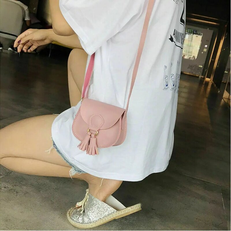 2022 pakaian bayi musim panas wanita gadis Fashion tas bahu kecil kulit tas pinggang tas tangan rumbai Solid hadiah grosir wanita