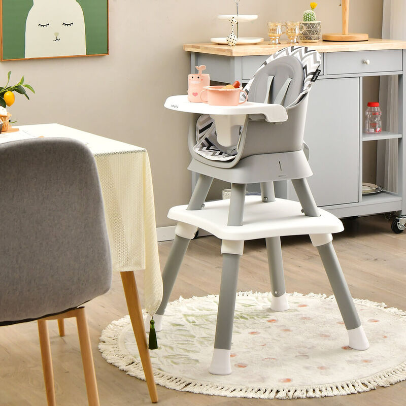 Babyjoy – chaise haute Convertible 6 en 1 pour bébé, siège rehausseur de salle à manger avec bande de plateau amovible