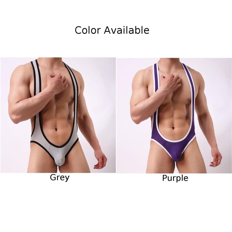 Men Jockstrap Backless Leotard Gay Underwear Jumpsuits Sexy Bodysuit Nightwear Rompers Elastic Erotic Lingerie Open Butt